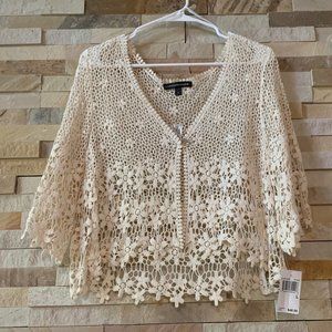 NWT Chris McLaughlin Crochet Shrug; SZ L